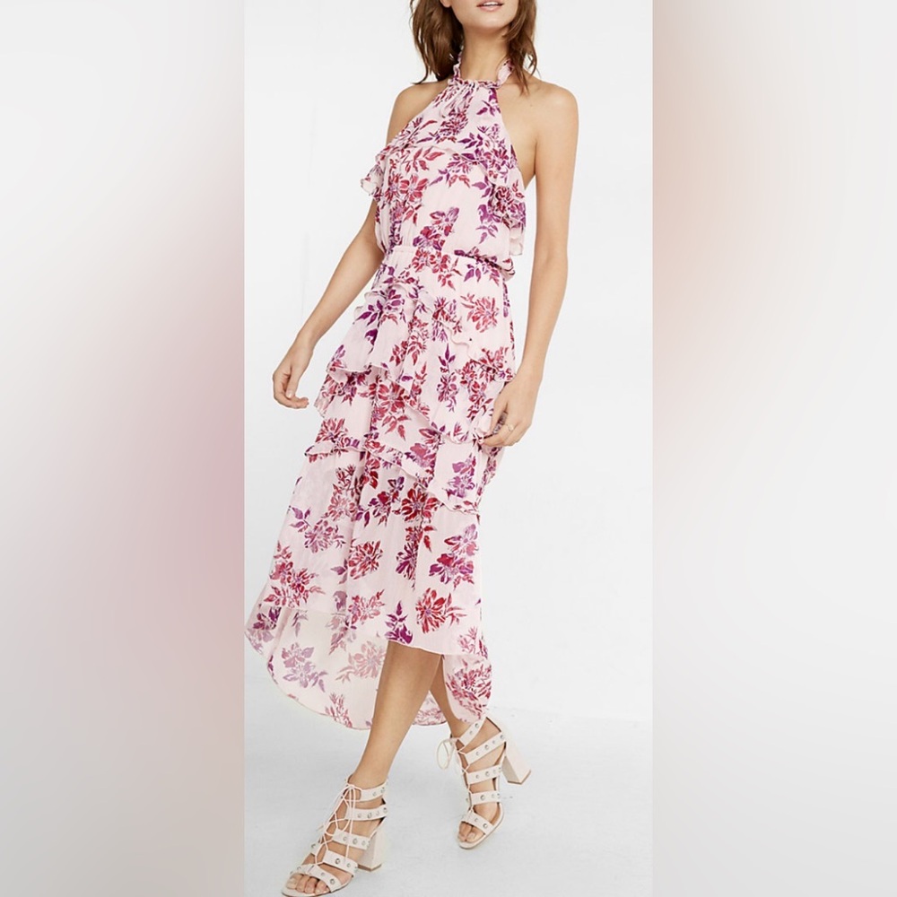 Express Asymmetrical Dress in Pink Floral Size S